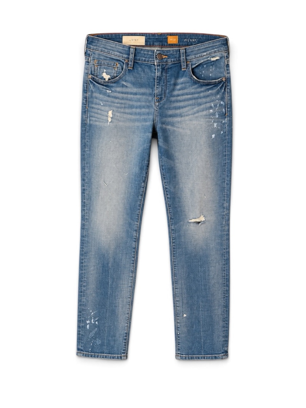 Pilcro x Anthropologie - NWT The Stet Slim Straight Distressed Paint Jeans Sz 31